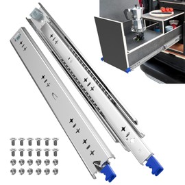 ToBeGreat Heavy Duty Drawer Slides with Lock 34 Inch,Full Extension Ball Bearing Slides for Tool Cabinets, Workbenches, Cold-Rolled Steel（with Lock, 250lb