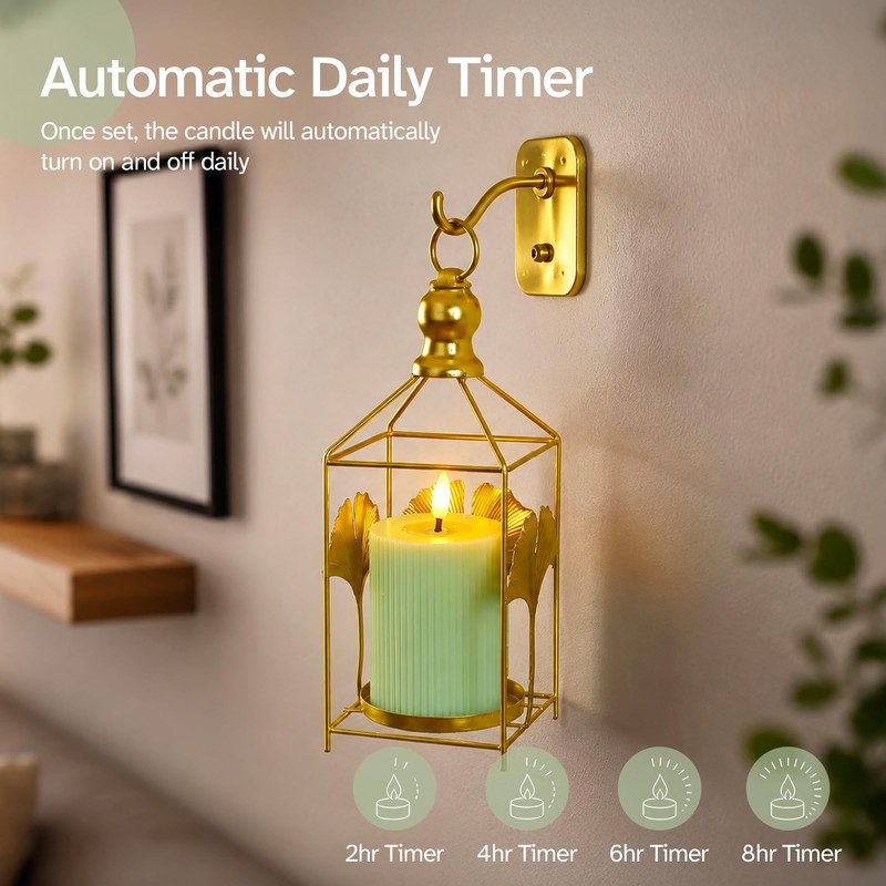 Vtobay LED Flameless Candles with Candle Grease,Vertical Stripe Battery Operated