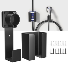 songsoso EV Charger Holder with Box - Wall Mount Nozzle Holster Dock with J-Hook - Heavy Duty Charging Box Holder and Cable Organizer for J1772.