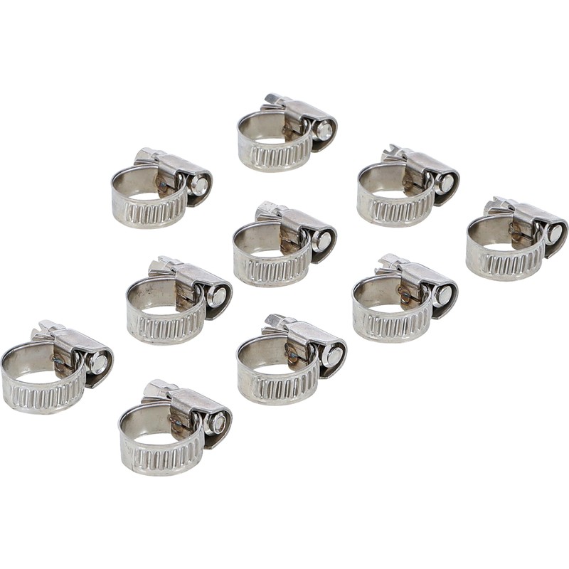 BGS Hose Clip, 10 x 16 mm, Stainless Steel, Set