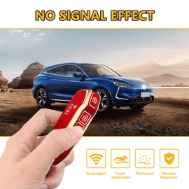 FT FUNTOR for Kia Key Fob Cover,Compatible with Kia Soul Forte Telluride K5 Seltos NIRO Sportage Sorento,5 Buttons TPU for K5 Key Fob Cover with Golden Edge (Red)