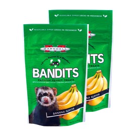 Marshall Pet Products Bandits Ferret Treats - Treat Banana Flavor, 3 oz - Soft, Chewy Snacks Packed with Nutrients to Support Happy, Healthy, and Active Ferrets (Pack of 2)