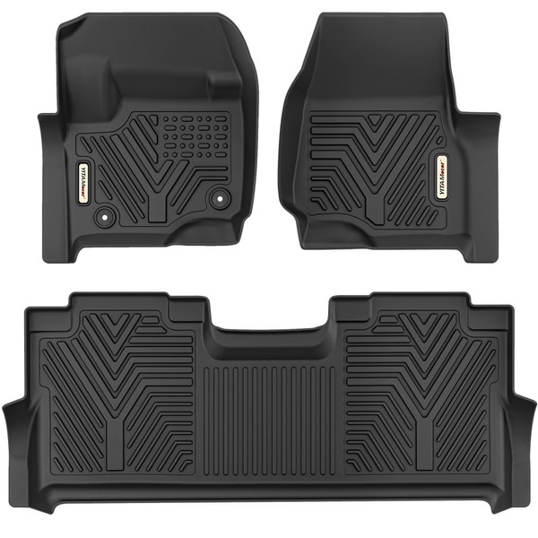 YITAMOTOR Floor Mats Compatible with F250/F350, Custom Fit Floor Liners for 2017-2021 Ford F-250/F-350 SuperCrew Cab, 1st & 2nd Row All Weather Protection 32.09*25.39*6.50 inch