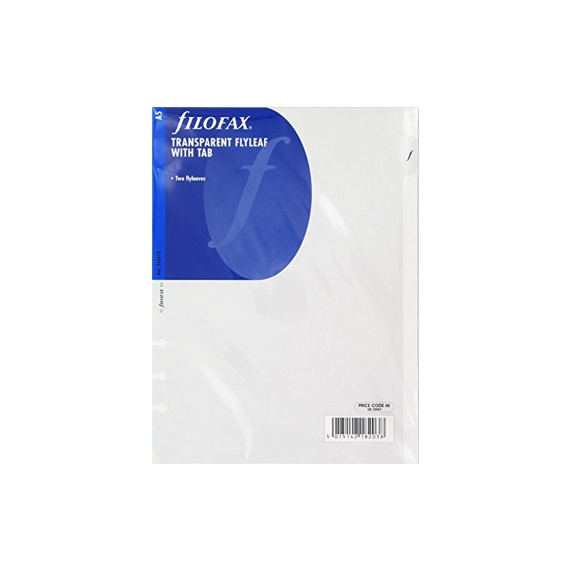 Filofax A5 Transparent Flyleaf with Tab