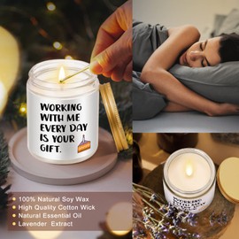 Coworker Gifts for Women Men,Gift for Coworkers,Office Funny Gifts for Coworkers,Working with Me Everyday is Your Gift-Lavender Scented Candle,Birthday Gifts,Leaving Gifts for Coworker