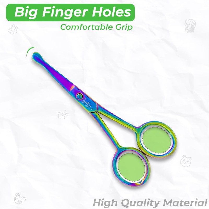 Pet Grooming Scissors with Round Tip & Big Finger Holes