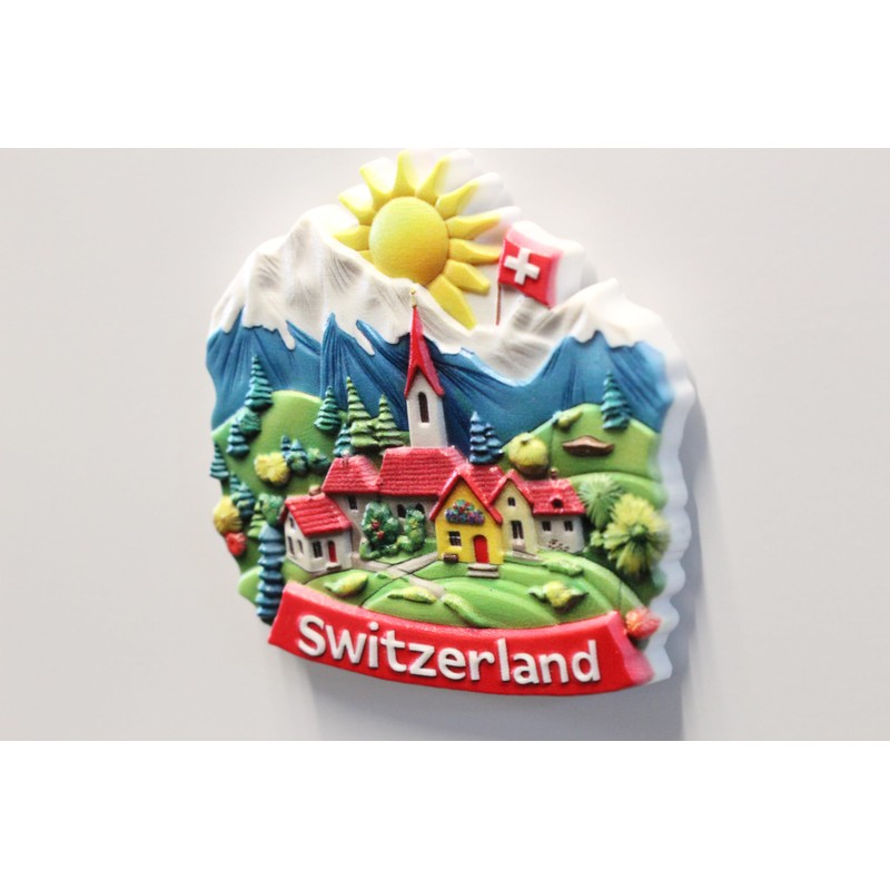 3D -SWITZERLAND ZURICH ALPS Fridge Magnet City Souvenir Travel Memory