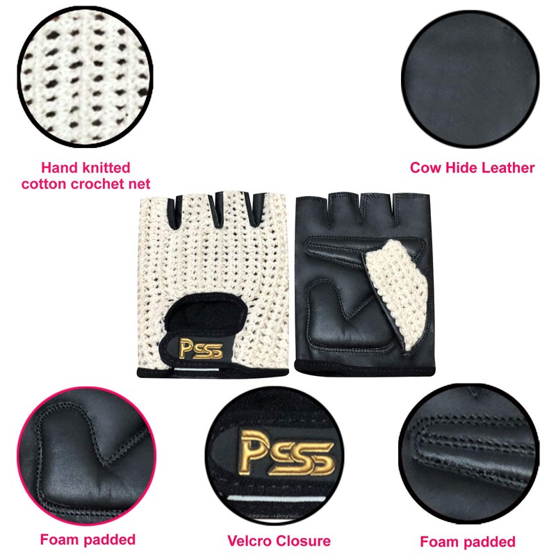 Prime Finger Less Net Cycle Padded Gloves Biker Fitness Gym