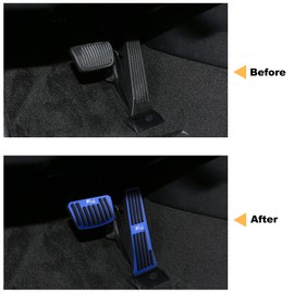 ANFOKAS 2pcs for Kia K5 2023 2022 2021 2020 Sport Style No Drilling Anti-Slip Aluminum Car Auto Foot Pedal Covers Rest Brake Gas Accelerator Pedal Pads - Blue