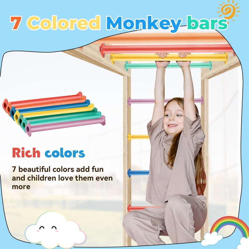 JPOIP 7 Colors 22 Inch Steel Monkey Bars Ladder Rungs