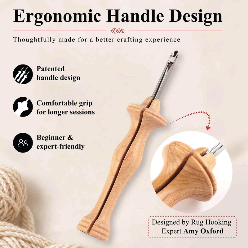 Oxford Punch Needle Regular Natural Wood 10mm - 1pc