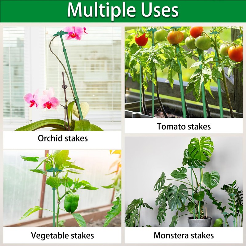 Extendable Plant Stakes, Length Scalable from 17.9IN to 42.3IN Plant