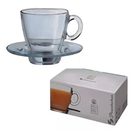 Like Shop Juego De 6 Tazas Con Plato Aqua Para Café 215 Ml