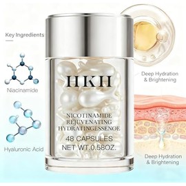 HKH Cápsulas De Suero De Niacinamida Para El Rostro Antiedad, Elimina Manchas Oscuras, Hidratante Con Ácido Hialurónico Y Vitamina E. Reduce Arrugas