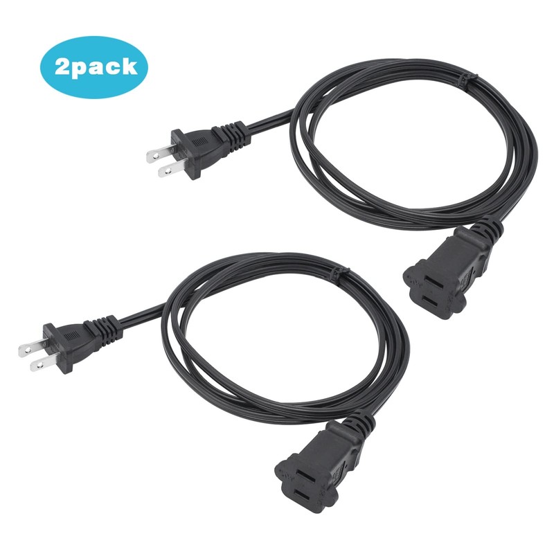 Yeatel Cable De Extensión De Alimentación De 2 Clavijas De