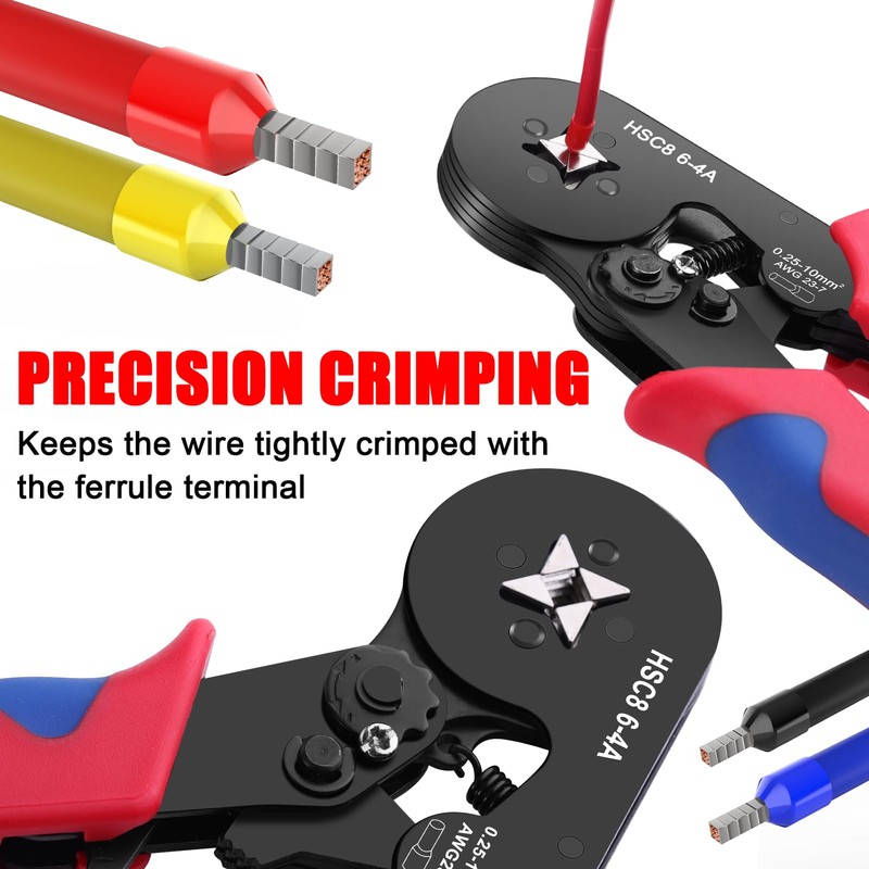 HOZKUY Crimping Pliers Set for 0.25-10 mm², Wire End Ferrules