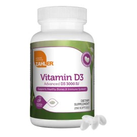 Zahler Vitamina D3 - 3000 Ui - 250 Cápsulas Blandas Sabor Sin Sabor