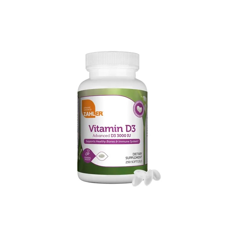Zahler Vitamina D3 - 3000 Ui - 250 Cápsulas Blandas
