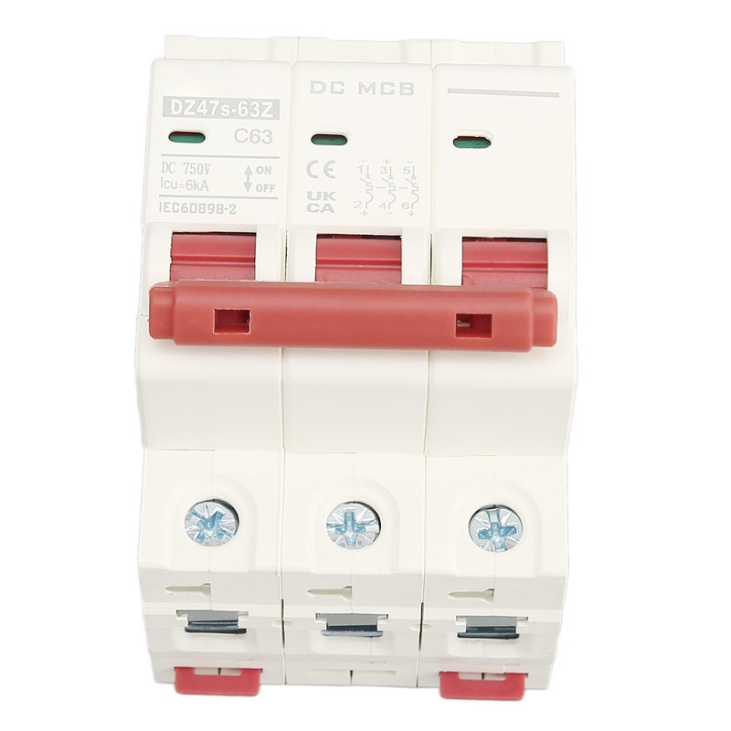 3P Miniature Circuit Breaker DIN Rail Mounted Short Circuit Protection