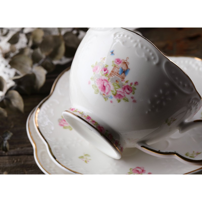 Jusalpha® Vintage Porcelain Flower Series Tea Sets, Tea Cup Saucer