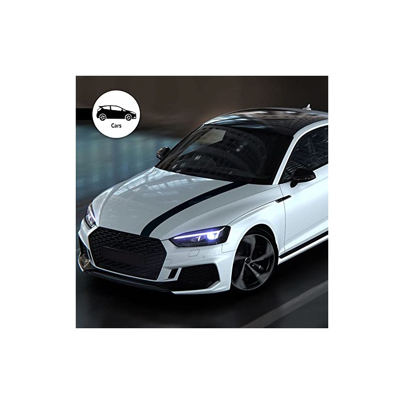 4R Quattroerre.it 10542 Tiras Adhesivas para Coche, Color Negro, 100