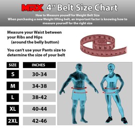 MRX Weight Lifting Belt - 4 Inches Wide 8mm Thick Padded Back Support with Flexible Ultralight Foam Powerlifting Belts Heavy Duty Deadlifts Workout Squats Exercise & Lifting Belt for Men & Women