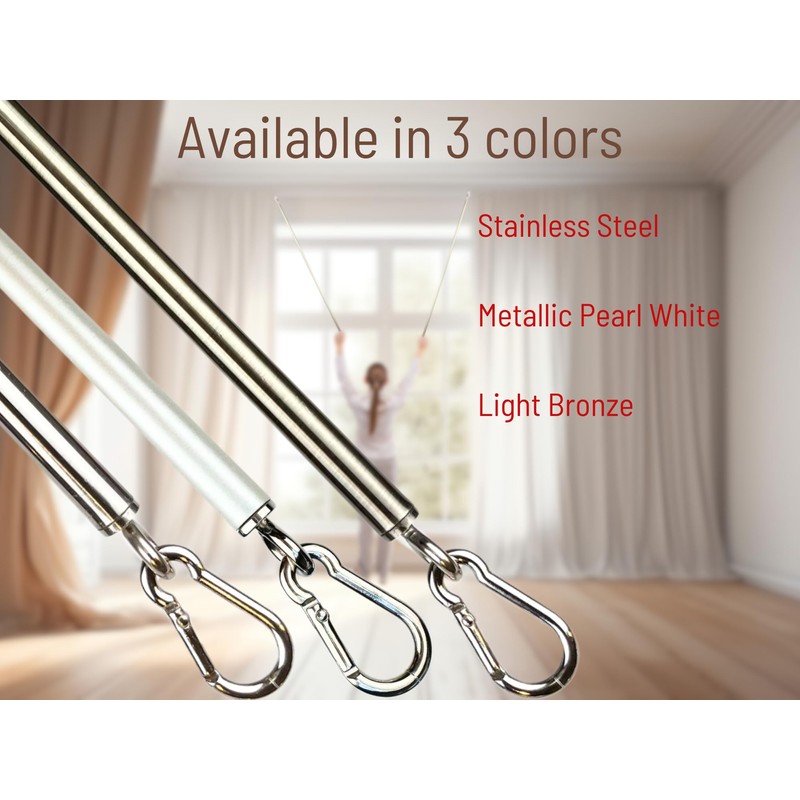 OooWow 46 inch (2 Pack) Light Bronze Iron Curtain Pull