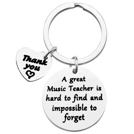 Vadaka Appreciation Gift Keyring Music Teacher Gift Keyring Retirement Gift for Music Teacher Thank You Gift a Great Music Teacher is Hard to Find Keychain Thanksgiving Birthday Gift