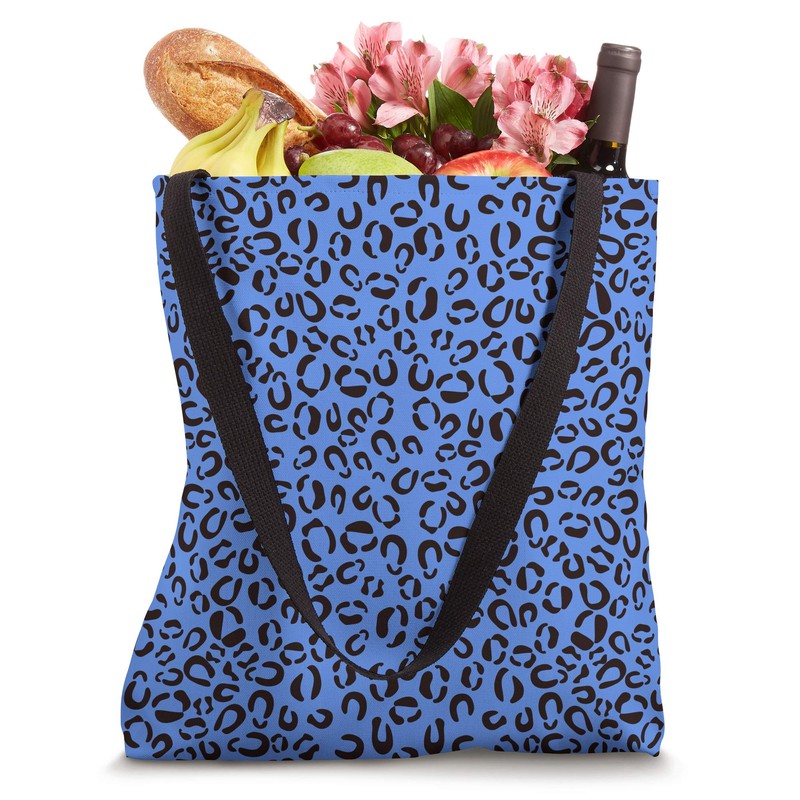 Cornflower-Blue Leopard Prints Cheetah Pattern Women Girls Tote Bag