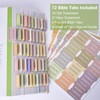 Qmoso Bible Tabs, 72 Laminated Bible Tabs for Women and