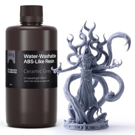 ELEGOO Water Washable ABS-Like 3D Printer Resin Ceramic Grey 1000g, High Performance, Durable, Low Odor, 3D Resin for 405nm MSLA LCD DLP Resin 3D Printers