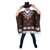 Cowboy Wild West Mexican Poncho Male Fancy Dress - One