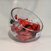 WGVI Handmade Slant Cut Glass Bowl Vase 6 H Perfect