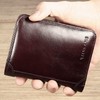 MANBANG Luxury Men Wallet Genuine Cow Leather Male RFID Trifold