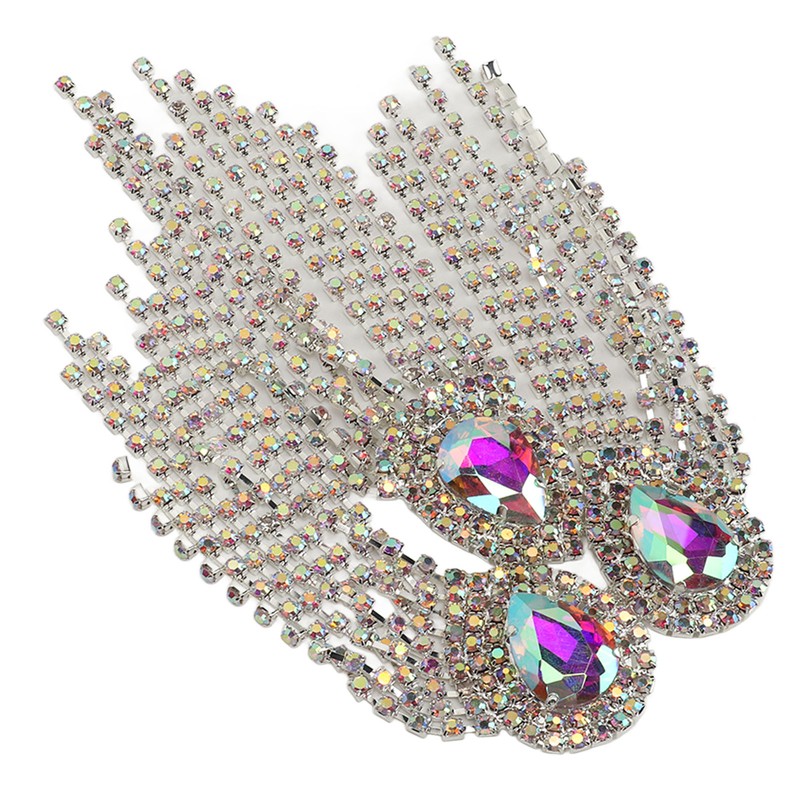 Rhinestone Tassel Shoulder Epaulet Decorative Shoulder Board Badge DIY Exquisite