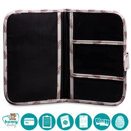 HOMYBABY® Maternity Log Cover, Baby Travel Document Holder, Baby Passport Case, Organiser for Newborns, Baby Gift, Document Bag for Travel (Arrows)