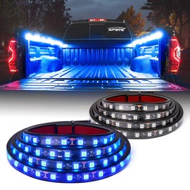 Xprite 60" Inch Blue LED Truck Bed Lights Strip Kit, Decoration Lighting Bar for Cargo Pickup Trucks Van SUV RV Boat, On|Off Switch - 2PCS