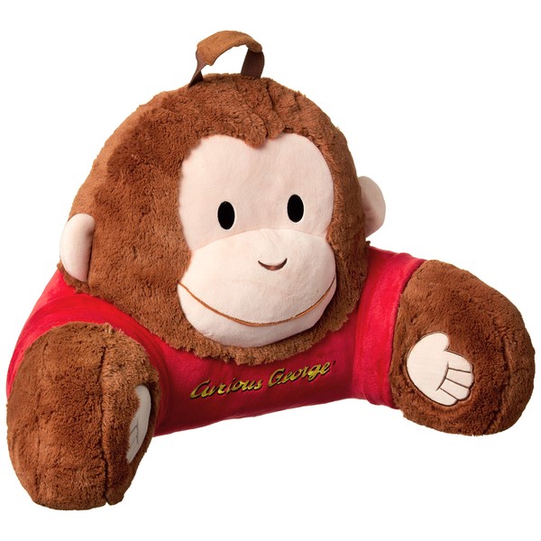 Animal Adventure | Curious George Backrest Brown/ Red, 14" x 26" x 16"
