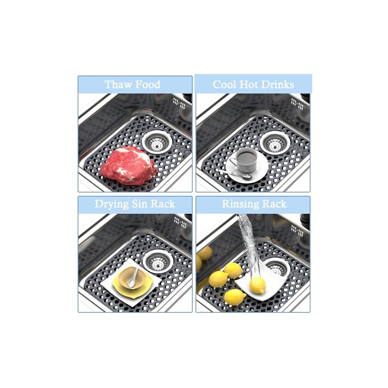 2 Pack Silicone Sink Protector for Kitchen Sink Bathroom, 13.58"