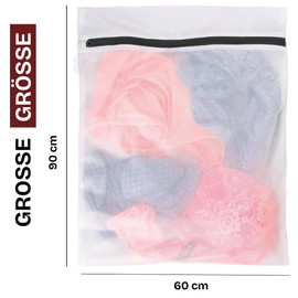 2 Wäschenetz Groß XXL 90×60 cm | Wäschenetz für empfindliche Kleidung | Überdimensioniert Wäschebeutel 60 x 90 cm aus 100% Polyester | Wäschesack Groß | Großes Wäschenetz