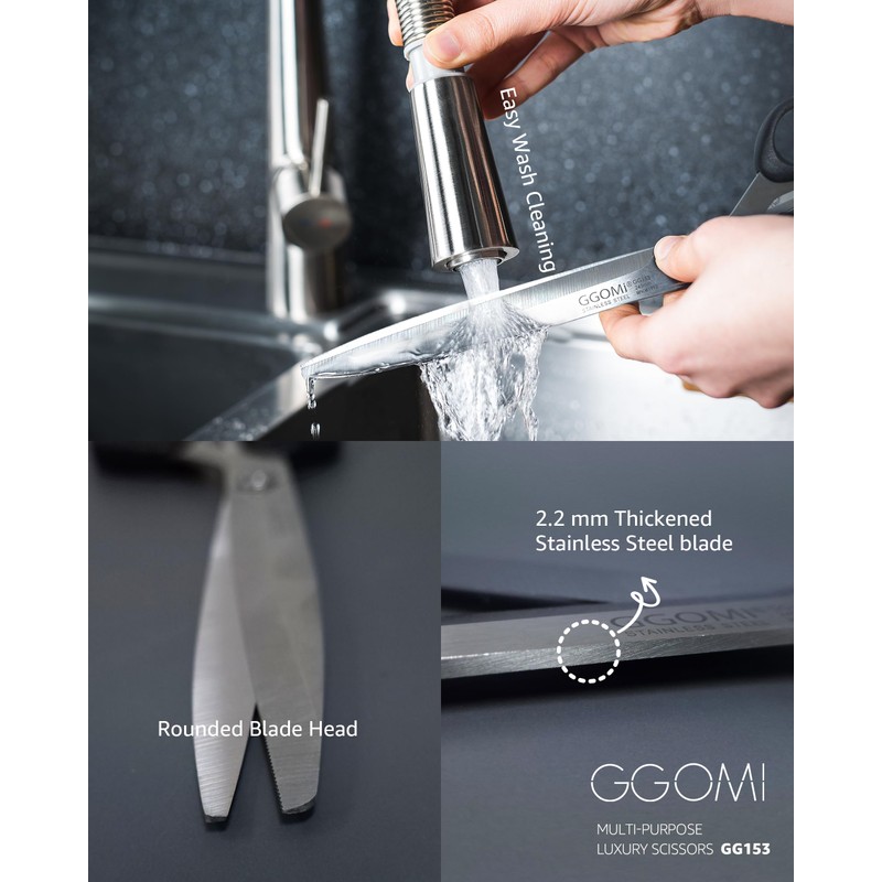 GGOMI Heavy Duty Multi-Purpose Kitchen Shears [3Pack] Korean Barbecue Kalbi