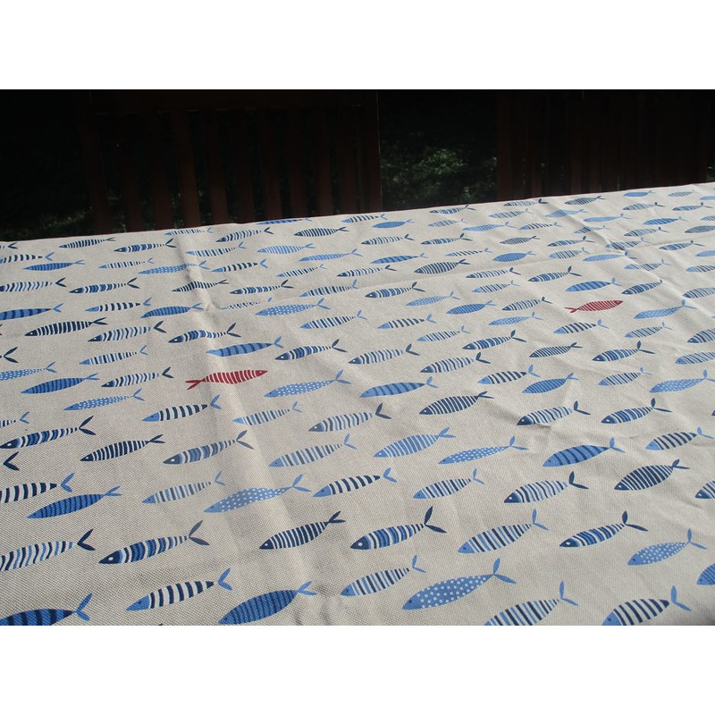 Rectangular Tablecloth 100% Cotton Colourful Fish All Sizes Made in