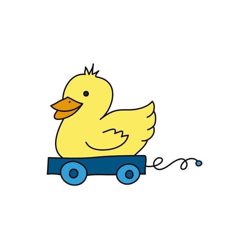 CafePress Duck Pull Toy Square Sticker 3 X 3 Square