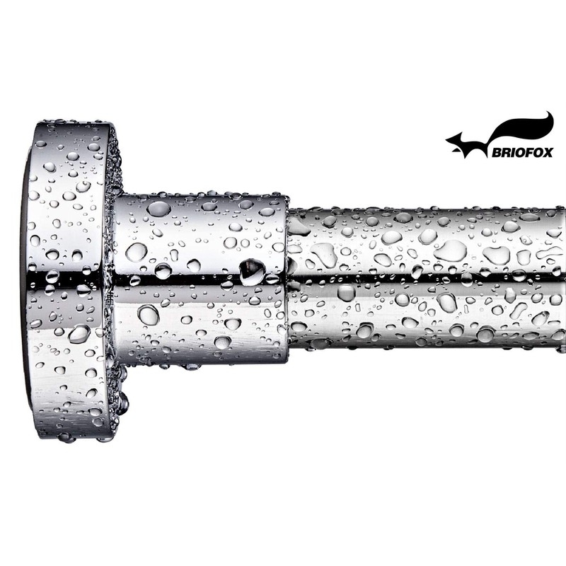 BRIOFOX Shower Curtain Rod 43-73 Inches, Rustproof and Non-Slip Spring