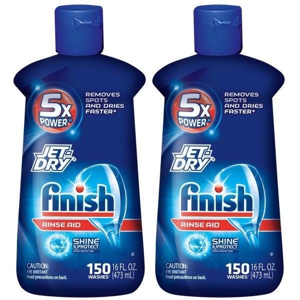 Finish Jet-Dry Rinse Aid, 16oz, Dishwasher Rinse Agent & Drying Agent (Pack of 2)