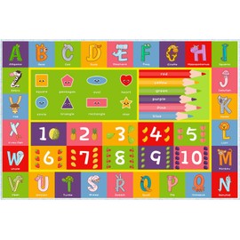 LGQLJPLQQ Kid Rug for Playroom Learning Animals, ABC Rug for Babies to Learn Alphabets, Nursery Rugs for Teaching Toddlers(Color:Pattern,Size:80 * 120cm/31" x 47")