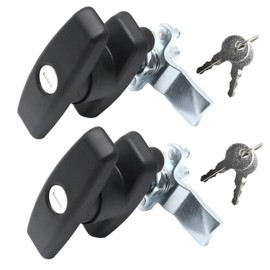Saihisday MS108-1-1 T Handle Lock,Rear Fixing T Handle Lock Camper Toolbox Cam Hand Turn Latch with Cylinder Keys Fit for Boat Motorhome Garage Door 2Pcs