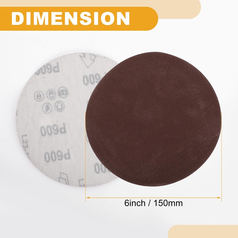 Partuto 10 Pcs 6inch 600 Grit Universal Sanding Discs -