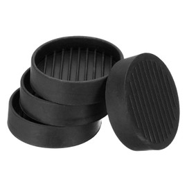 PATIKIL 2.3 Inch Rubber Furniture Pads, 4 Pack Non-Slip Furniture Coasters Round Anti Skid Caster Cups Furniture Feet Cup Floor Protectors for Bed Couch Stoppers, Black