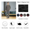 LANBAOSI Men's Pajama Sets Long Sleeve Checked Lounge Wear Set